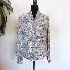 Vintage Barrie Pace Silk Snakeskin Print Women’s Blouse - Size 6